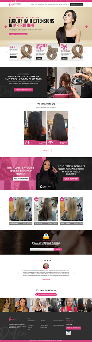 Diseño Web por GigSoftPro para Dolce Extensions International  | Diseño: #31260956