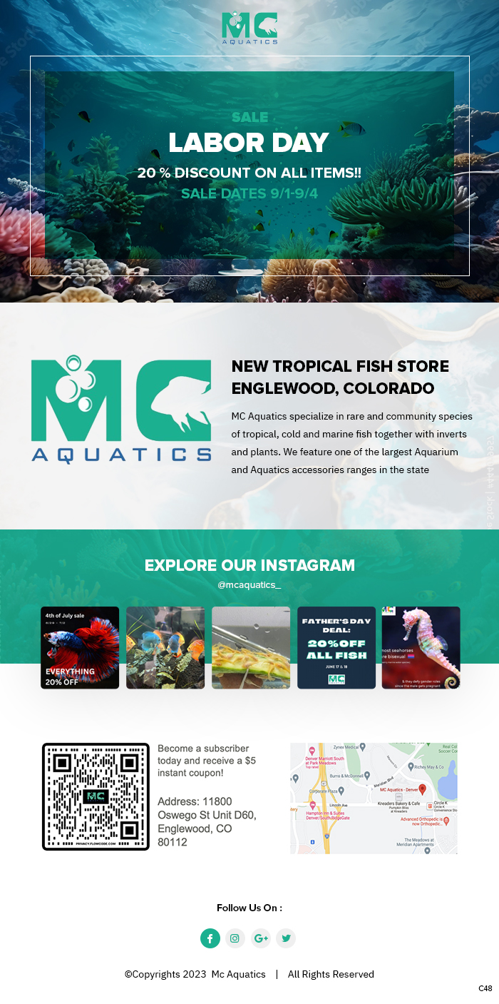 Email Marketing Design by pb for MC Aquatics | Design #31250657