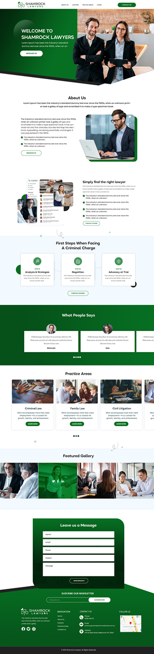 Web-Design von HARSH SAINI für Shamrock Lawyers Pty Ltd | Design #31279894