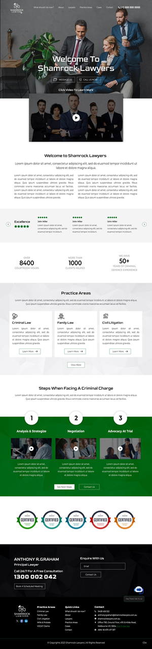 Web Design by pb for Shamrock Lawyers Pty Ltd | Design: #31251094