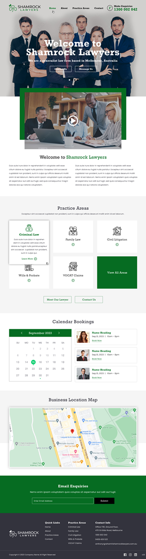 Web Design by pb for Shamrock Lawyers Pty Ltd | Design: #31251099