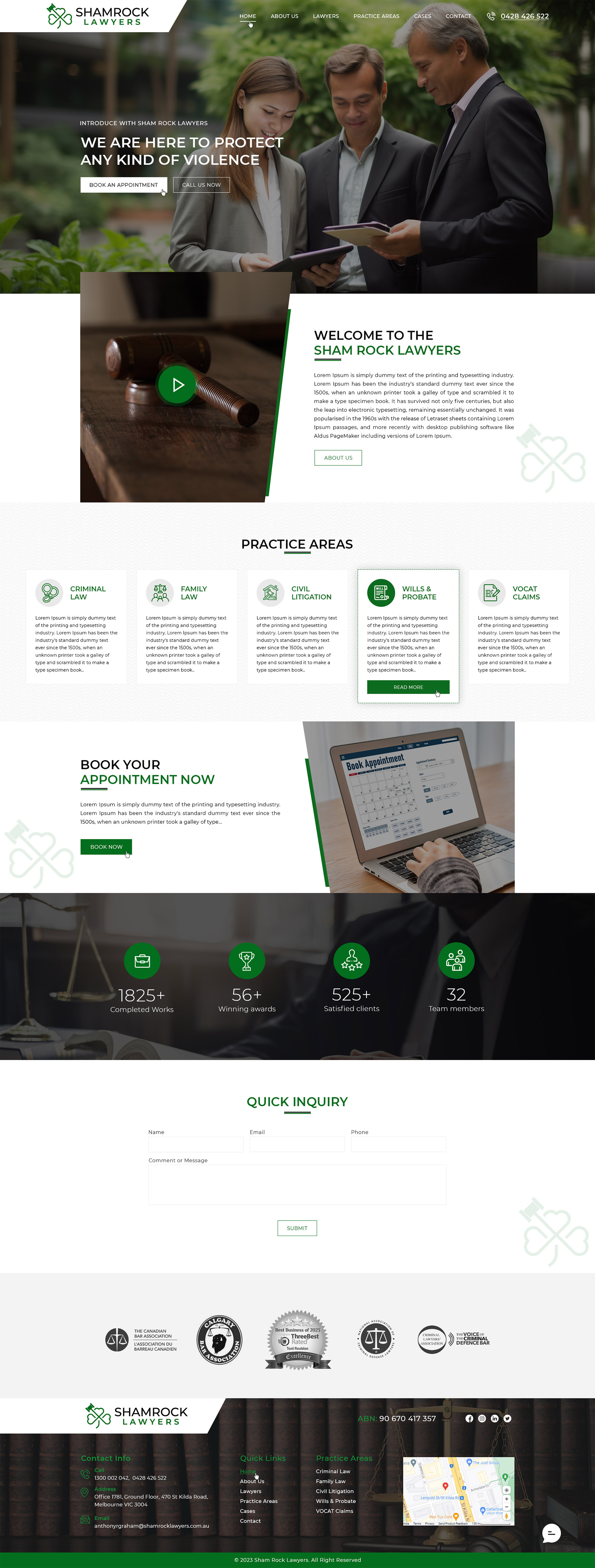 Web Design by Ved Web Services for Shamrock Lawyers Pty Ltd | Design #31263183