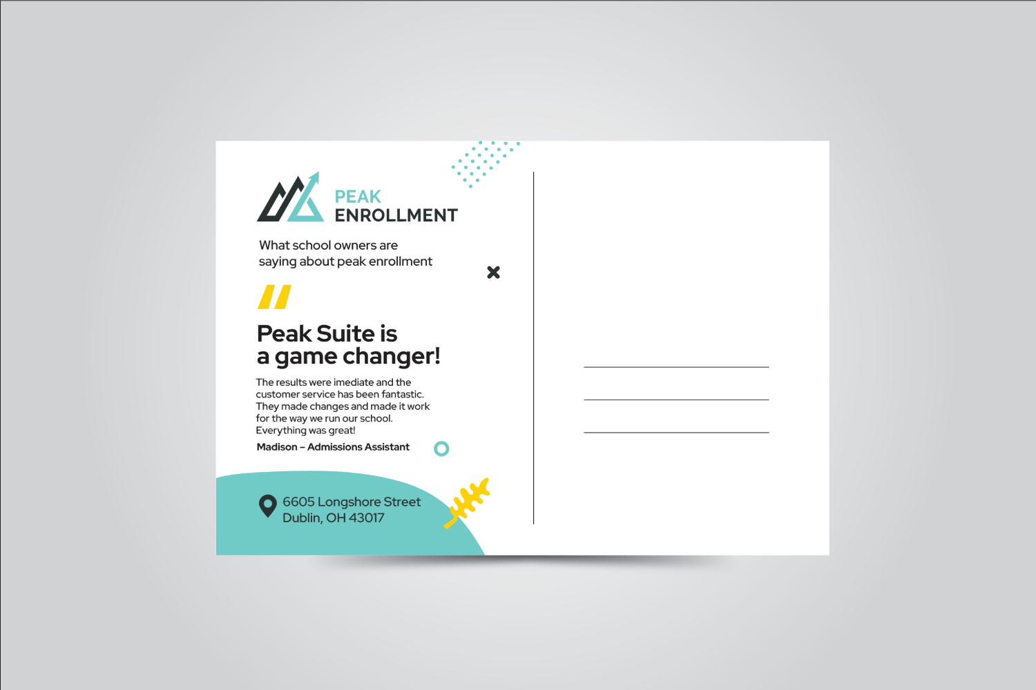 Postcard Design by JK18 for Zasady / Peak Enrollment | Design #31297499