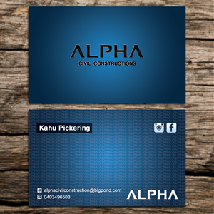 Alpha Civil Constructions | Business Card Design by Sandaruwan