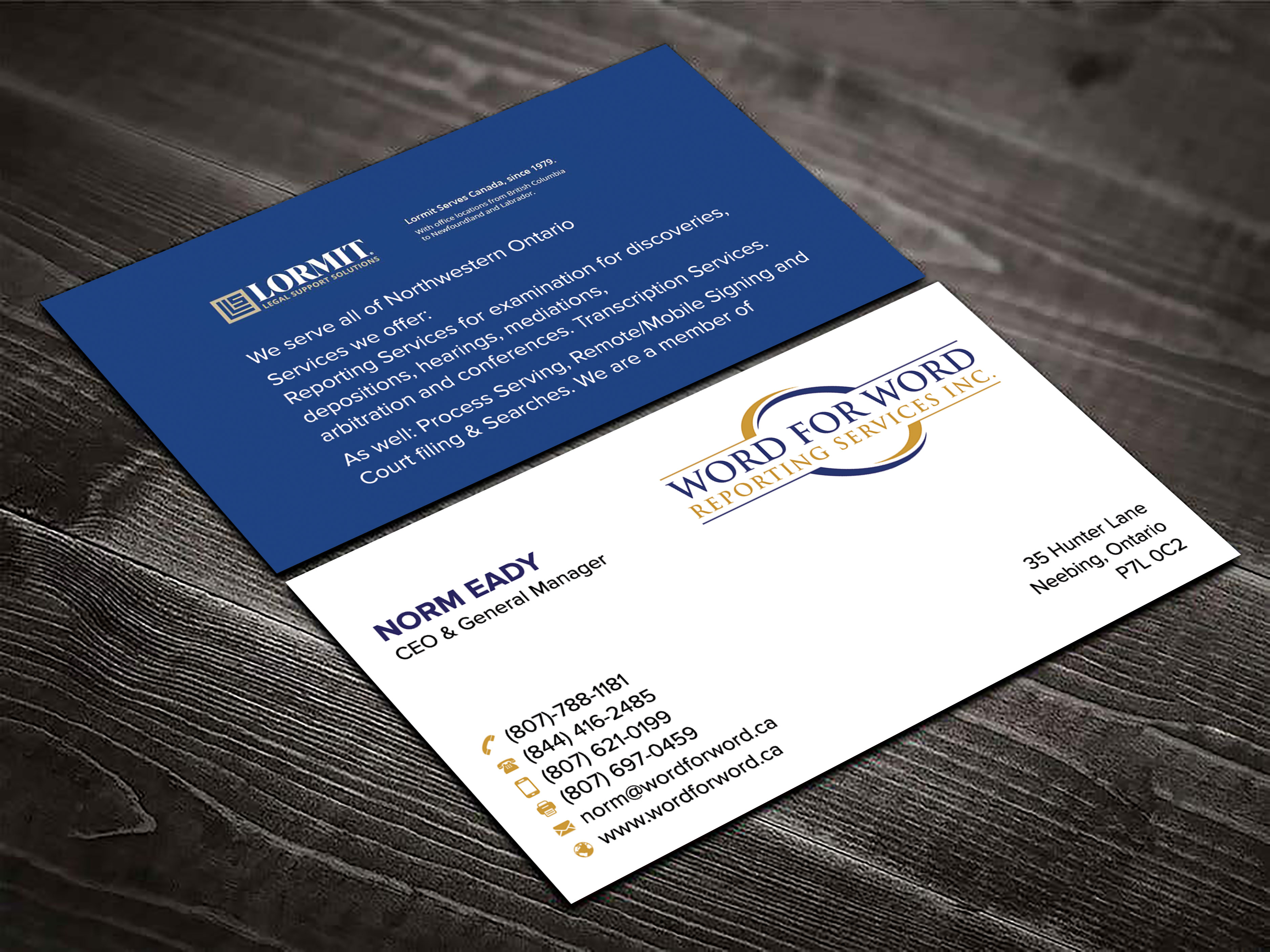 Business Card Design by sadikul islam for Word For Word Reporting Services Inc. | Design #31251748