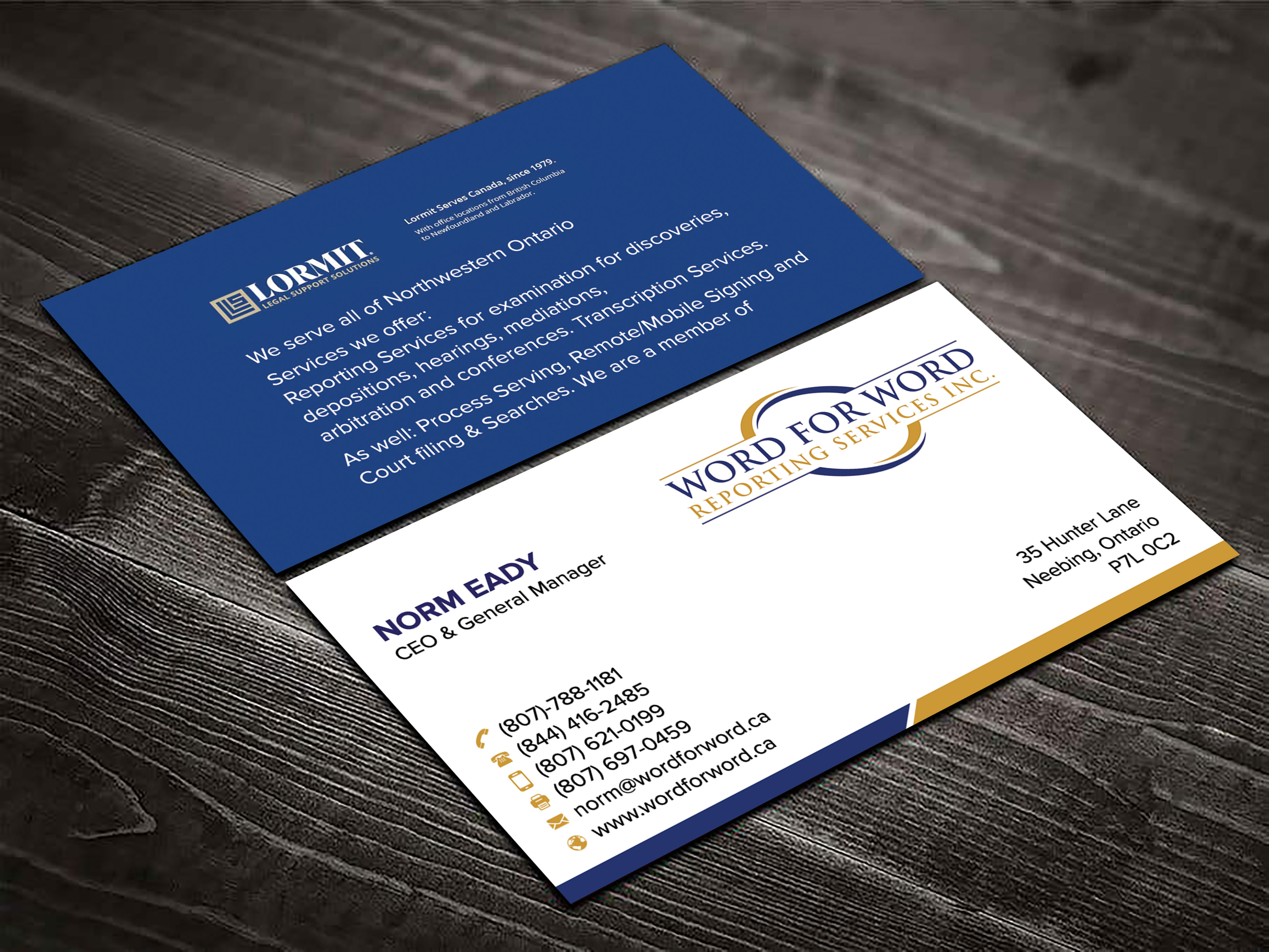 Business Card Design by sadikul islam for Word For Word Reporting Services Inc. | Design #31251756
