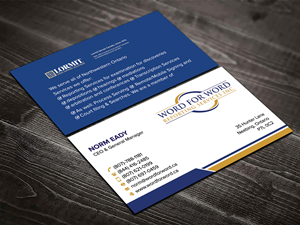 Business Card Design by sadikul islam for Word For Word Reporting Services Inc. | Design: #31257136