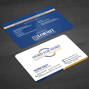 Business Card Design by WellDesign for Word For Word Reporting Services Inc. | Design: #31256046