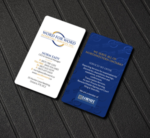Business Card Design by Creations Box 2015 for Word For Word Reporting Services Inc. | Design #31254717
