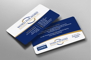 Business Card Design by chandrayaan.creative for Word For Word Reporting Services Inc. | Design: #31255529