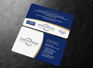 Business Card Design by chandrayaan.creative for Word For Word Reporting Services Inc. | Design: #31255590
