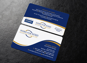 Business Card Design by chandrayaan.creative for Word For Word Reporting Services Inc. | Design: #31255635