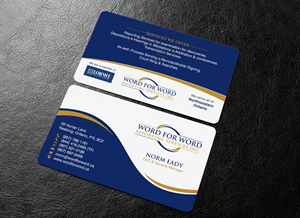 Business Card Design by chandrayaan.creative for Word For Word Reporting Services Inc. | Design: #31255657
