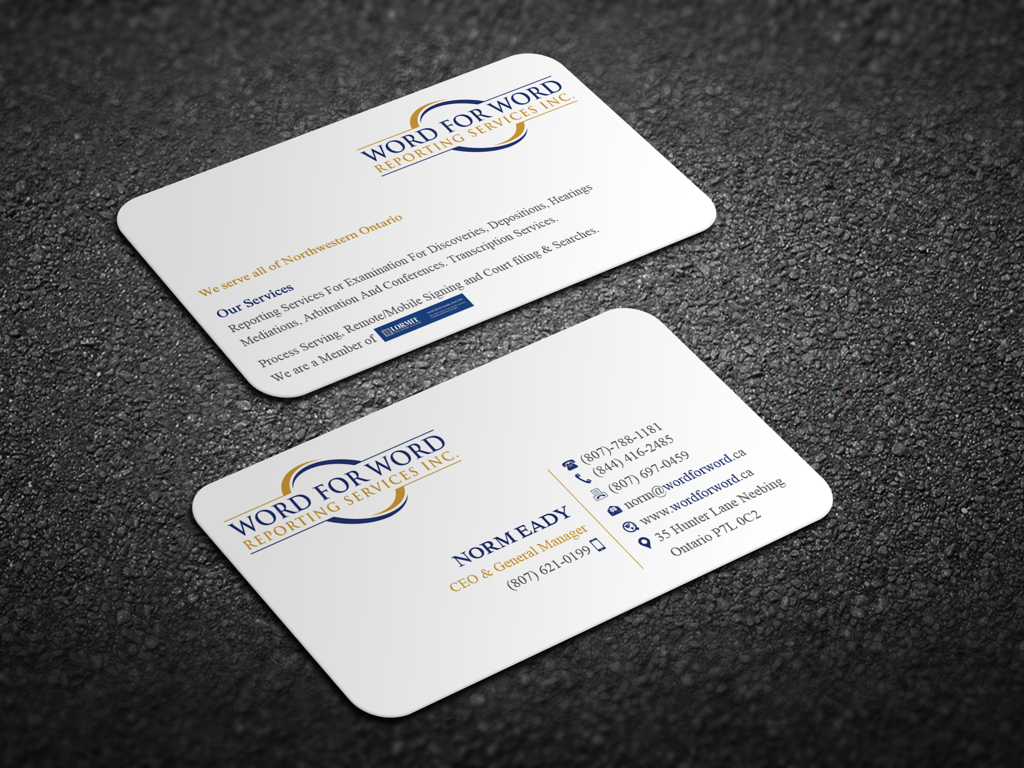 Business Card Design by Magic of Art for Word For Word Reporting Services Inc. | Design #31256149
