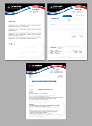 Dormer HVAC Services - High end letter head, Quote Template &amp; Invoice Template