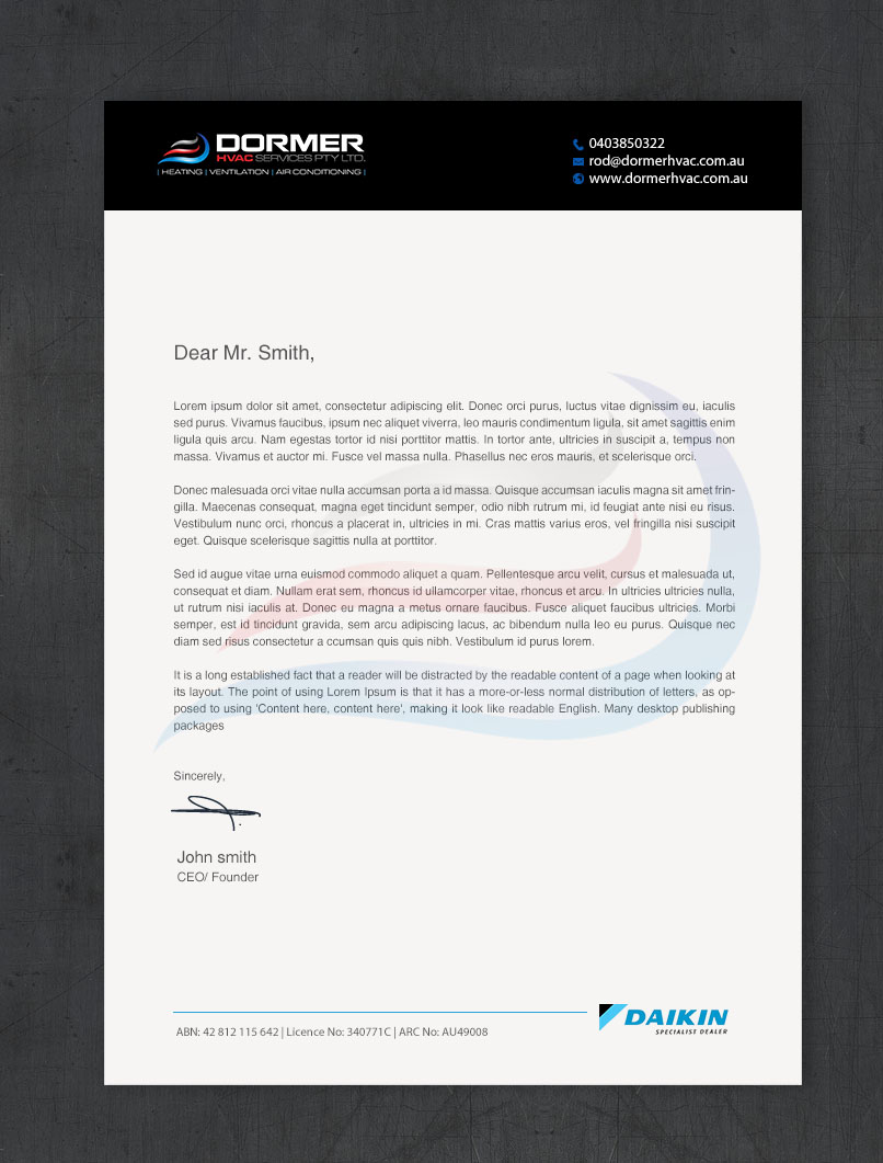 Letterhead Design by Brand aid for this project | Design #31270087