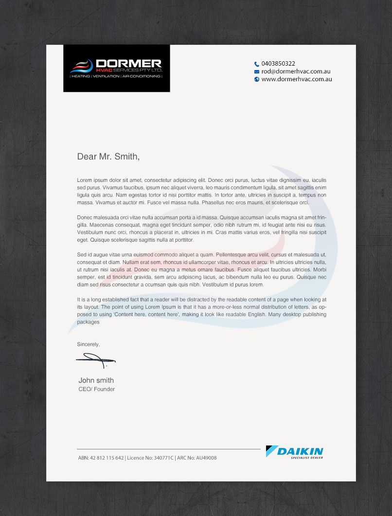 Letterhead Design by Brand aid for this project | Design #31270089