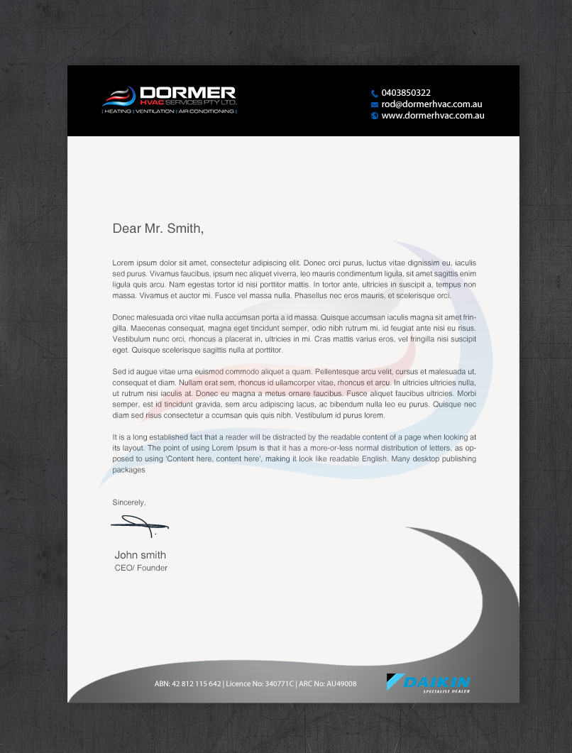 Letterhead Design by Brand aid for this project | Design #31270091