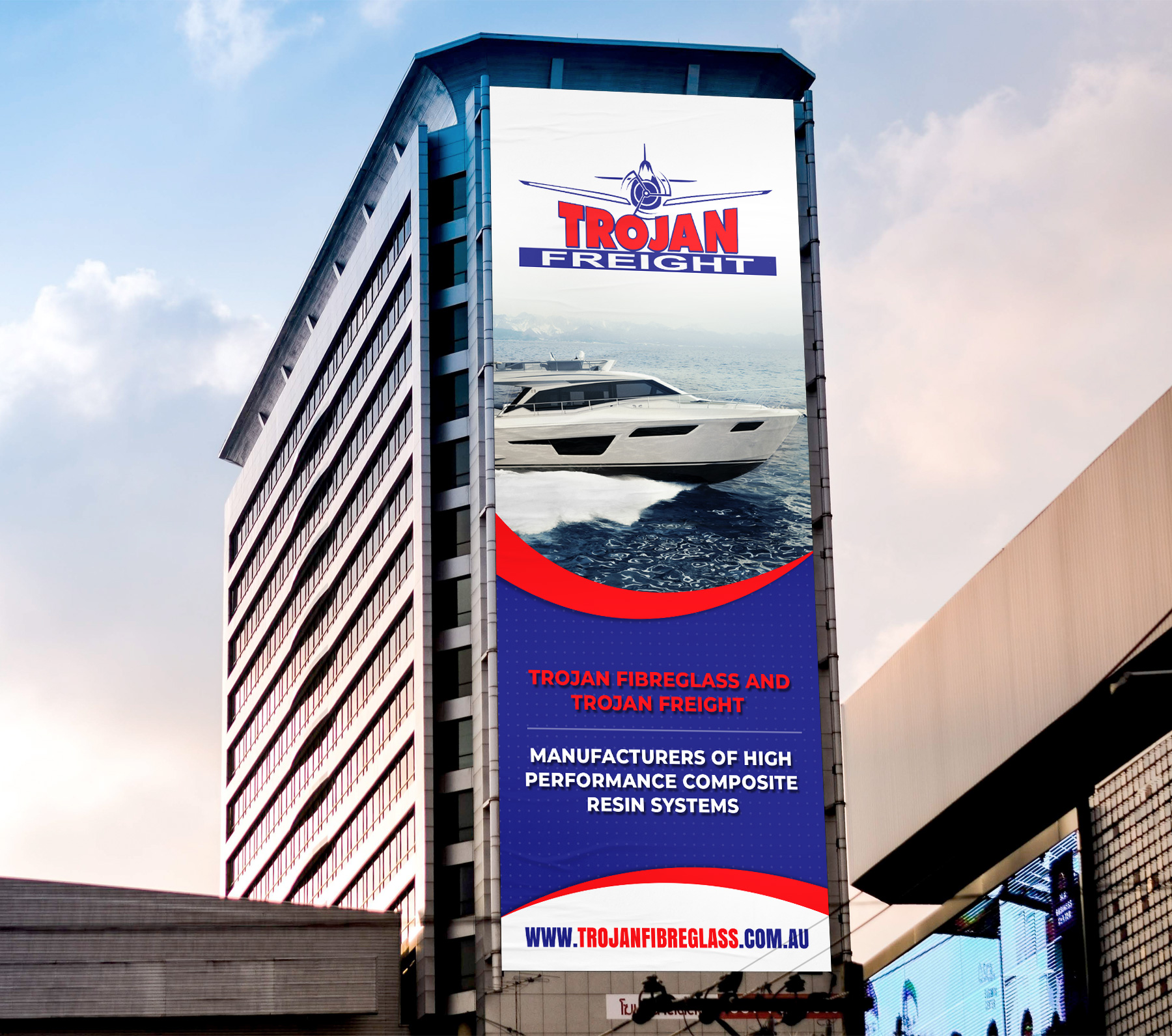 Billboard Design by WellDesign for Trojan Fibreglass Pty Ltd | Design #31270820