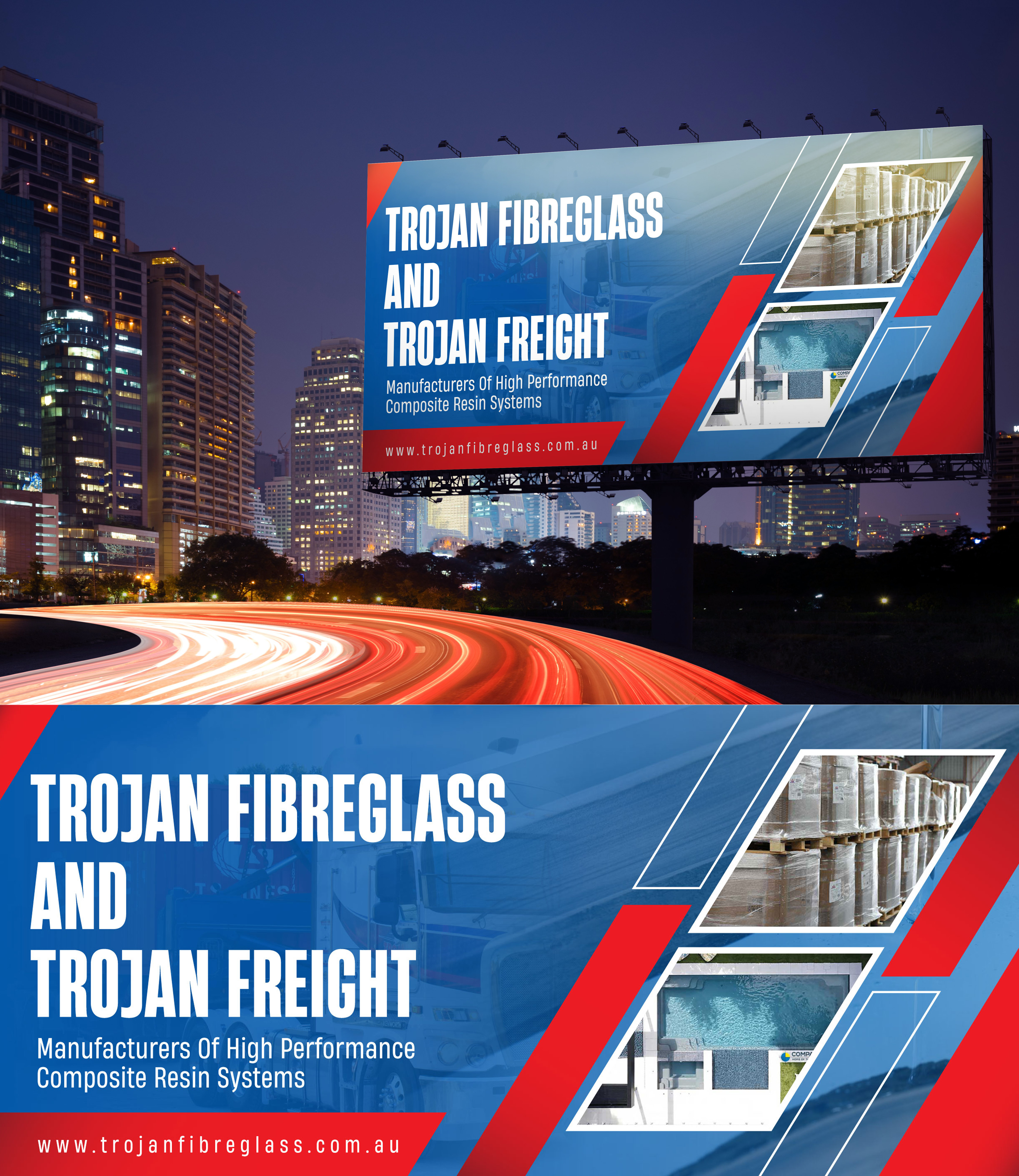 Werbetafel-Design von Impressive Sol für Trojan Fibreglass Pty Ltd | Design #31275843