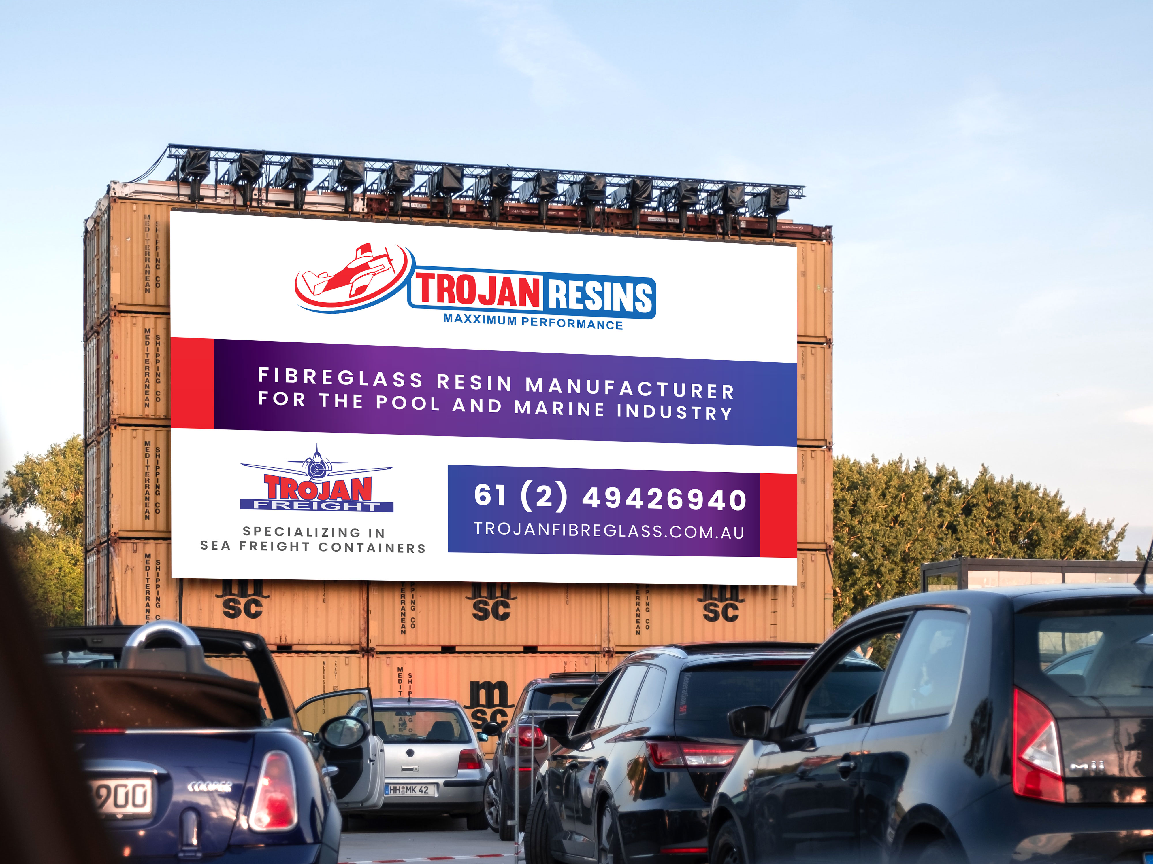 Billboard Design by saurov for Trojan Fibreglass Pty Ltd | Design #31259879
