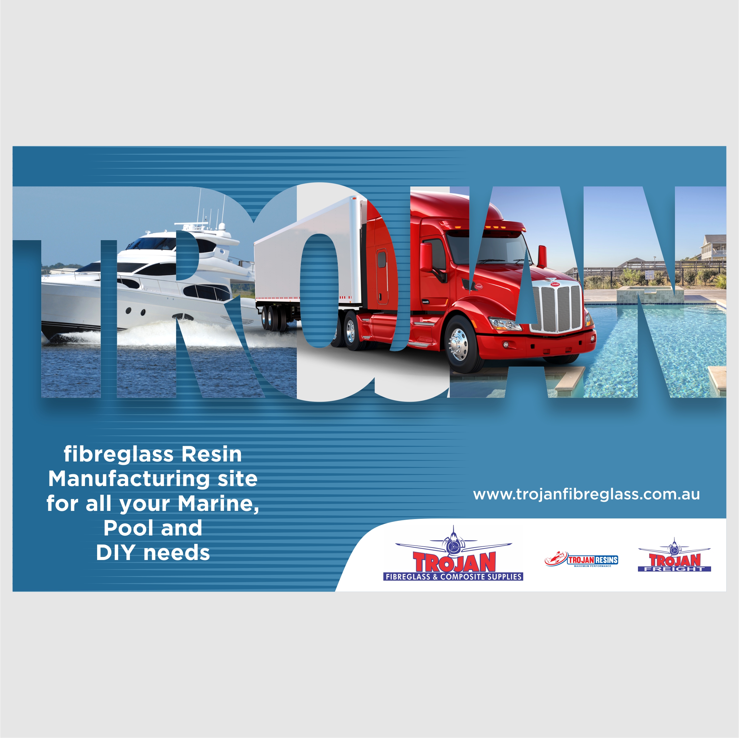 Billboard Design by sam_reef for Trojan Fibreglass Pty Ltd | Design #31313436