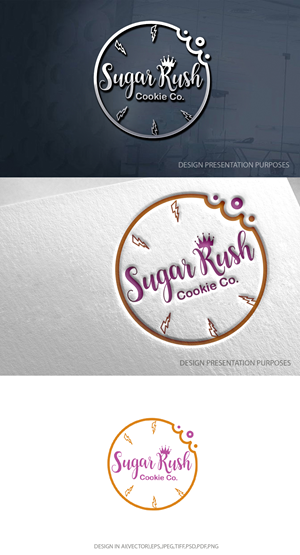 Logo Design by zebronicgraphic for Sugar Rush Cookie Co. | Design: #31265907
