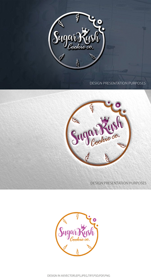 Logo Design by zebronicgraphic for Sugar Rush Cookie Co. | Design: #31277581