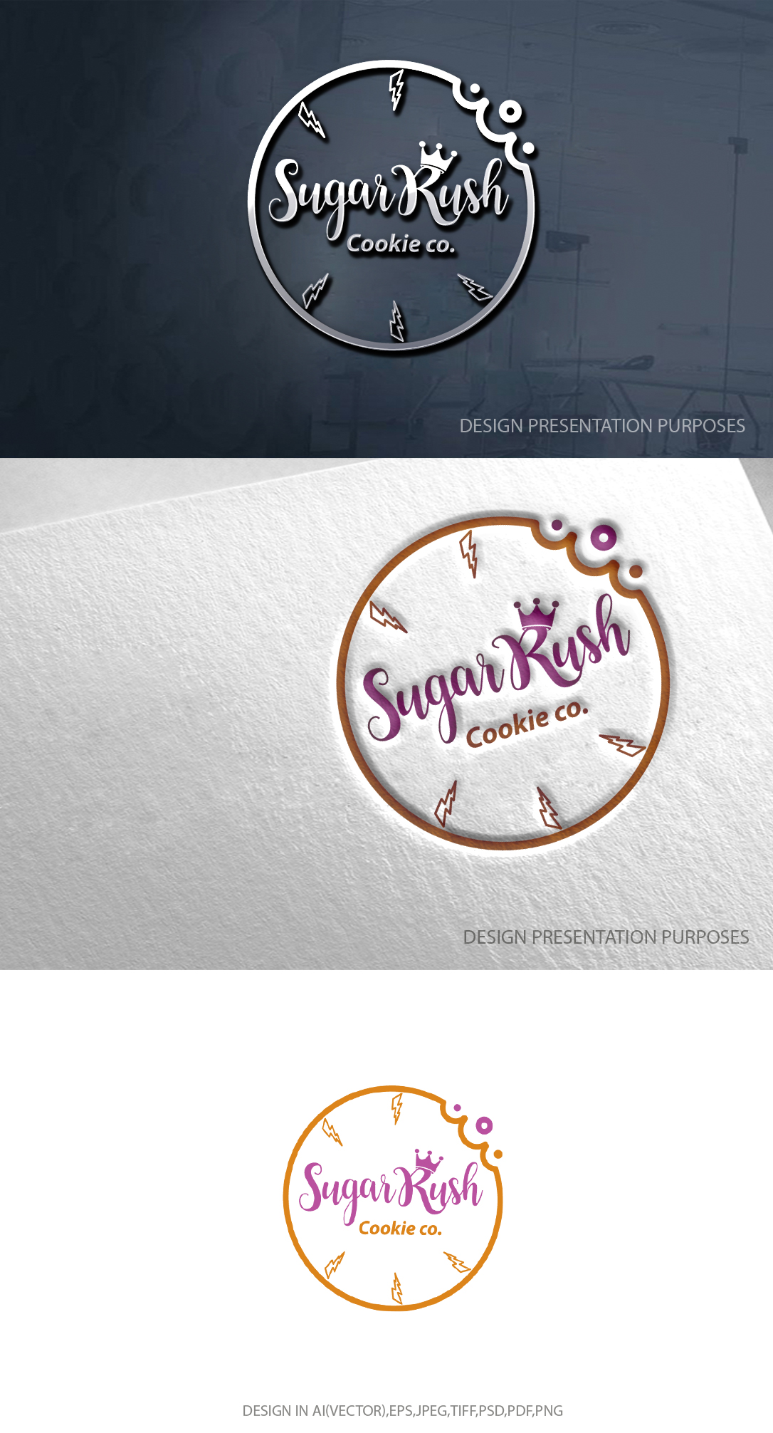 Logo-Design von zebronicgraphic für Sugar Rush Cookie Co. | Design #31277582