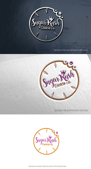 Logo Design by zebronicgraphic for Sugar Rush Cookie Co. | Design: #31277585