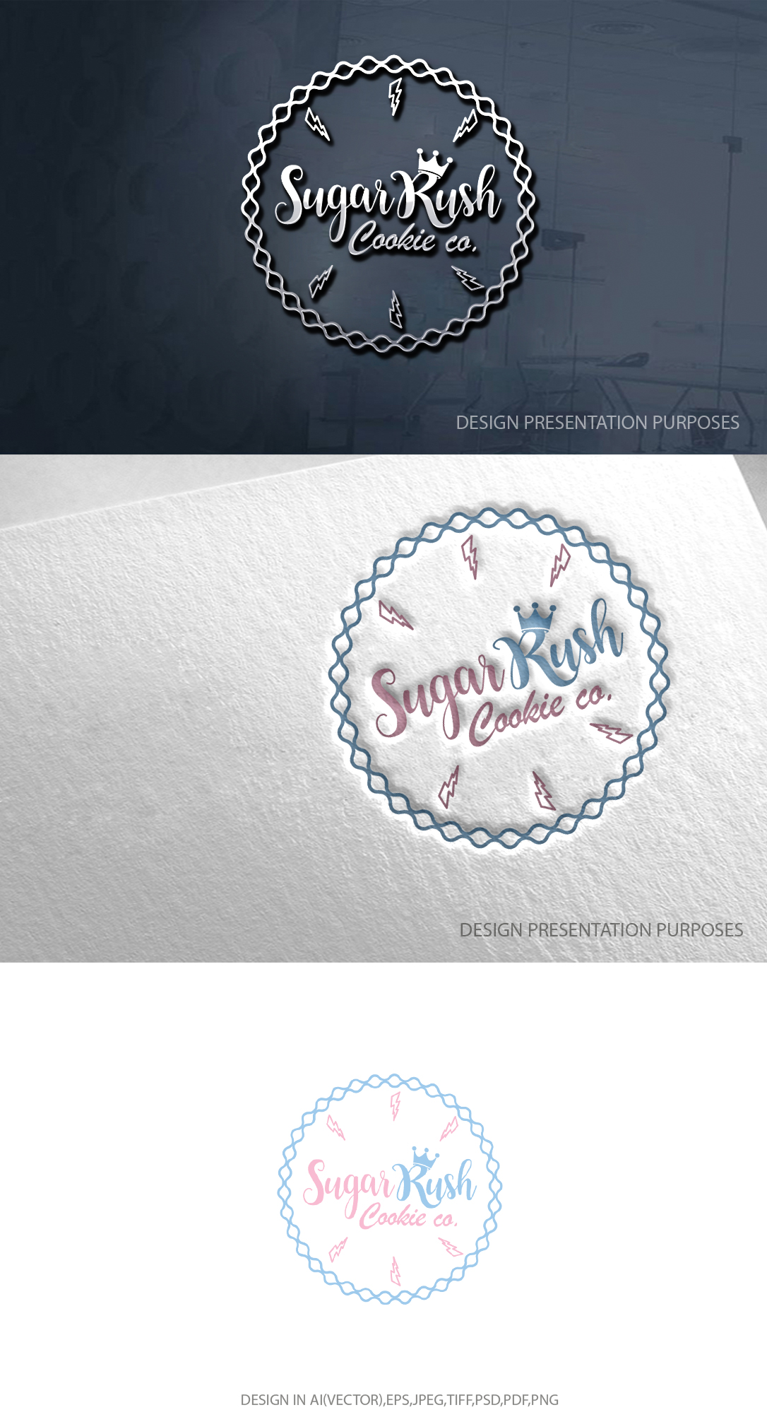 Logo Design by zebronicgraphic for Sugar Rush Cookie Co. | Design #31277673