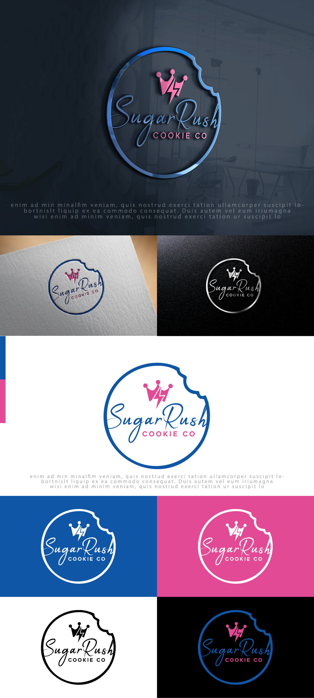Logo Design by Ayub Zafar for Sugar Rush Cookie Co. | Design #31282474