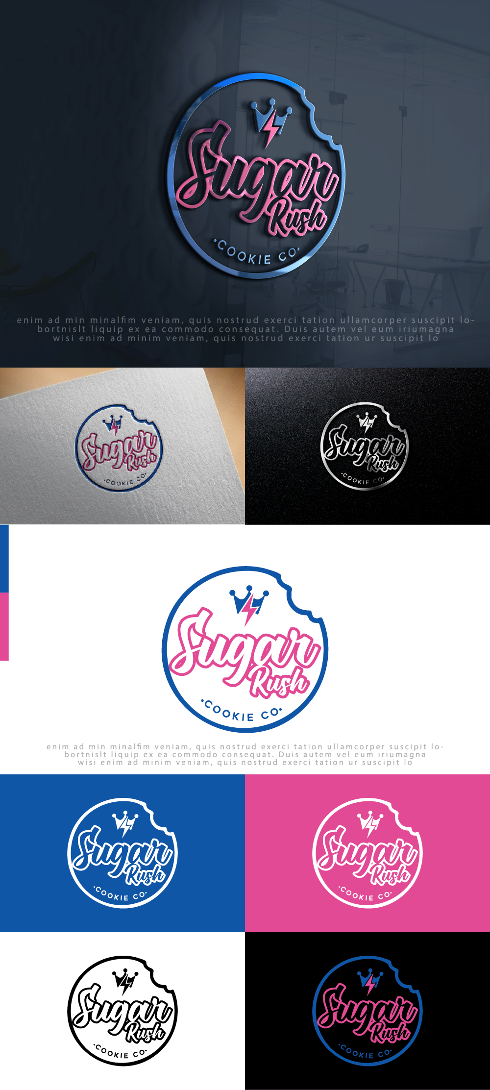 Logo Design by Ayub Zafar for Sugar Rush Cookie Co. | Design #31282475