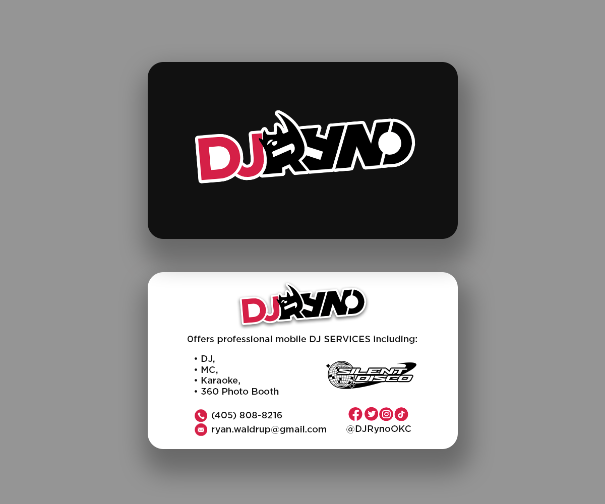Business Card Design by Andrés Sebastián for DJ Ryno, Inc. | Design #31283311