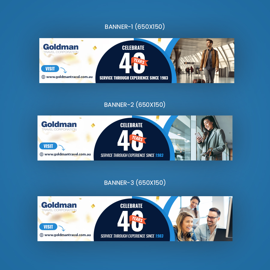 Diseño De Banner Publicitario por Pd Work para Goldman Travel Corporation | Diseño #31297039