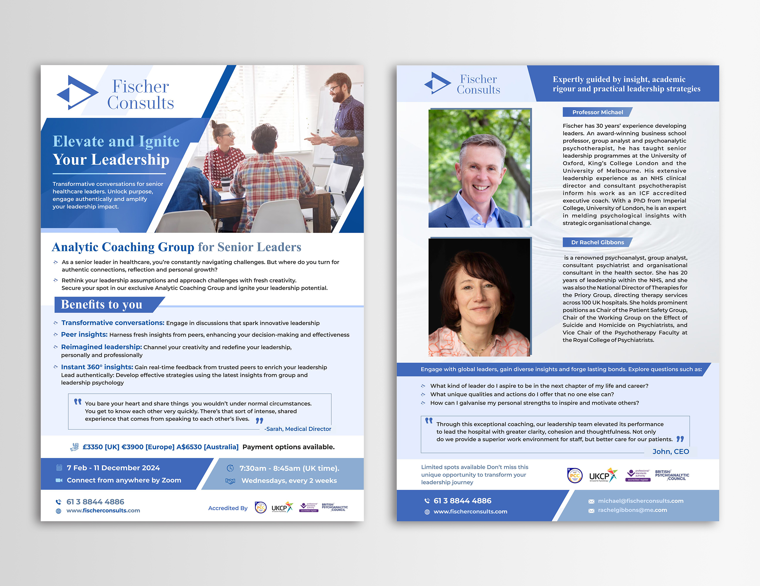 Design de Flyer par KreativeMadz pour Fischer Consults | Design #31321827