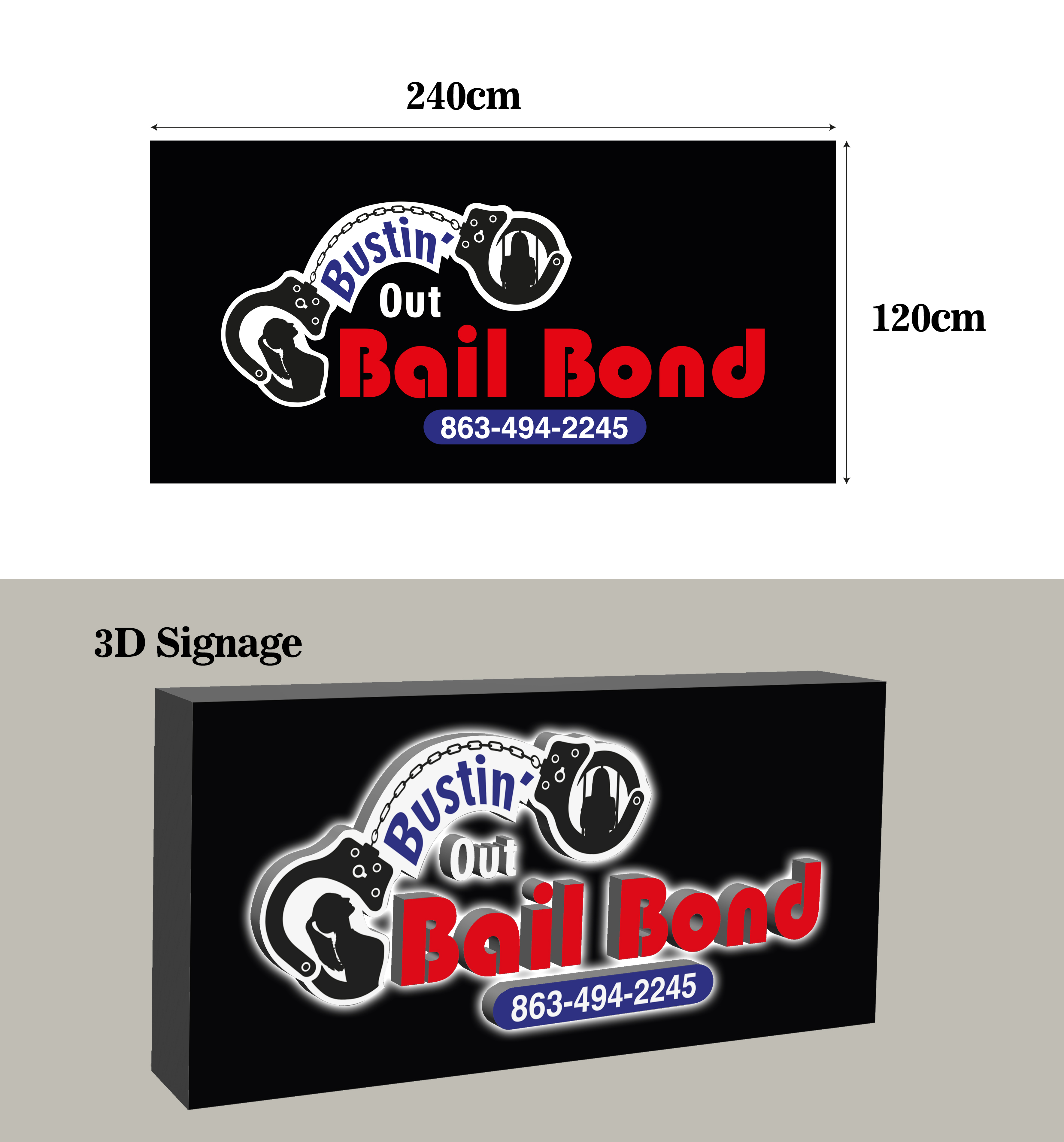 Diseño de Señalética por MOKTANJ para Bustin’ Out Bailbonds  | Diseño #31347518