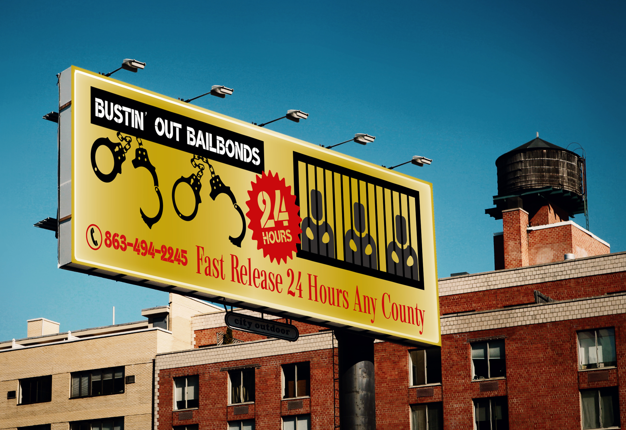 Signage Design by Aaminulbd for Bustin’ Out Bailbonds  | Design #31350079