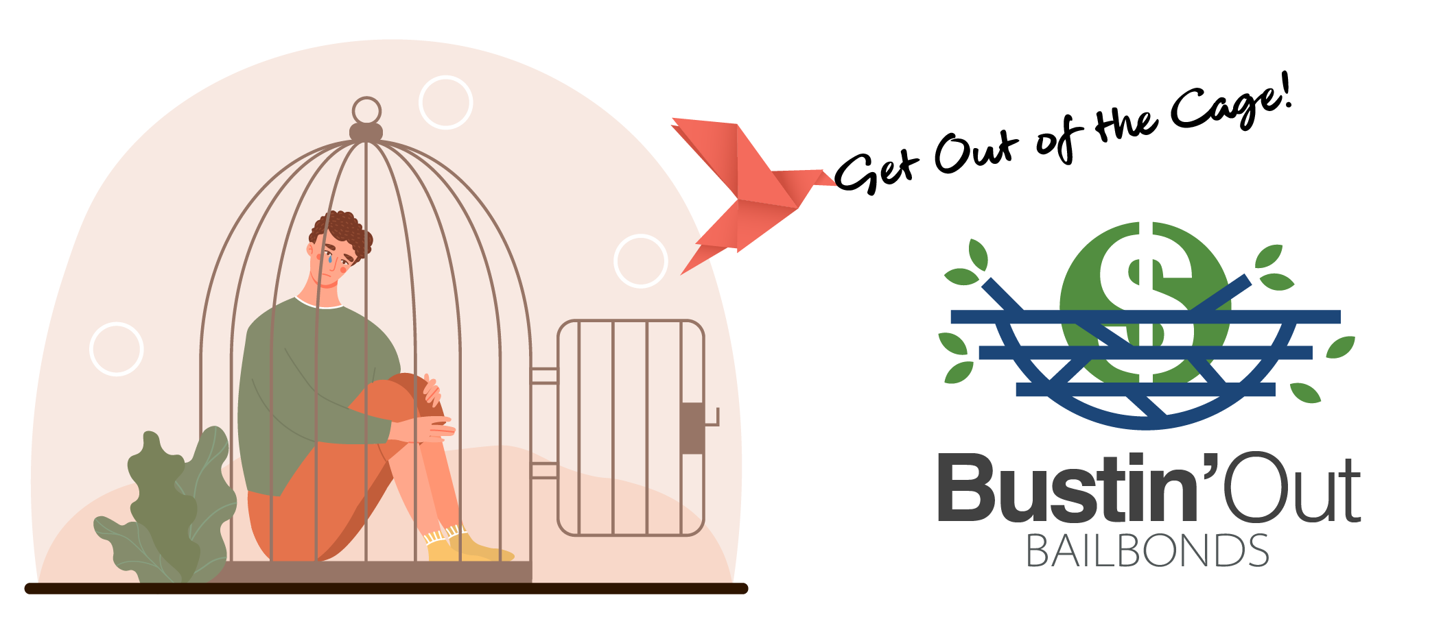 Signage Design by WholeBranding® for Bustin’ Out Bailbonds  | Design #31349427