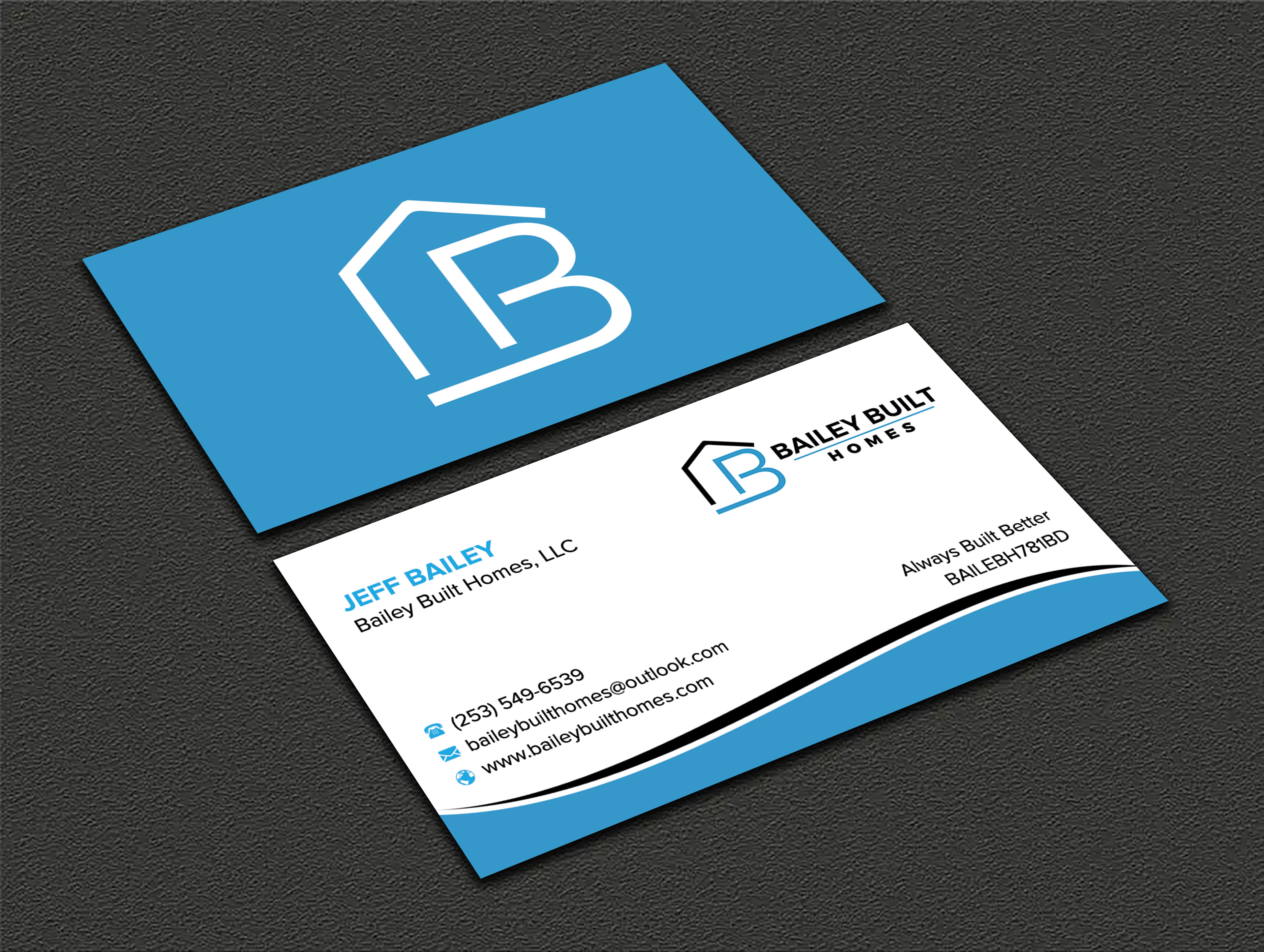 Business Card Design by sadikul islam for BAILEY BUILT HOMES | Design #31313061