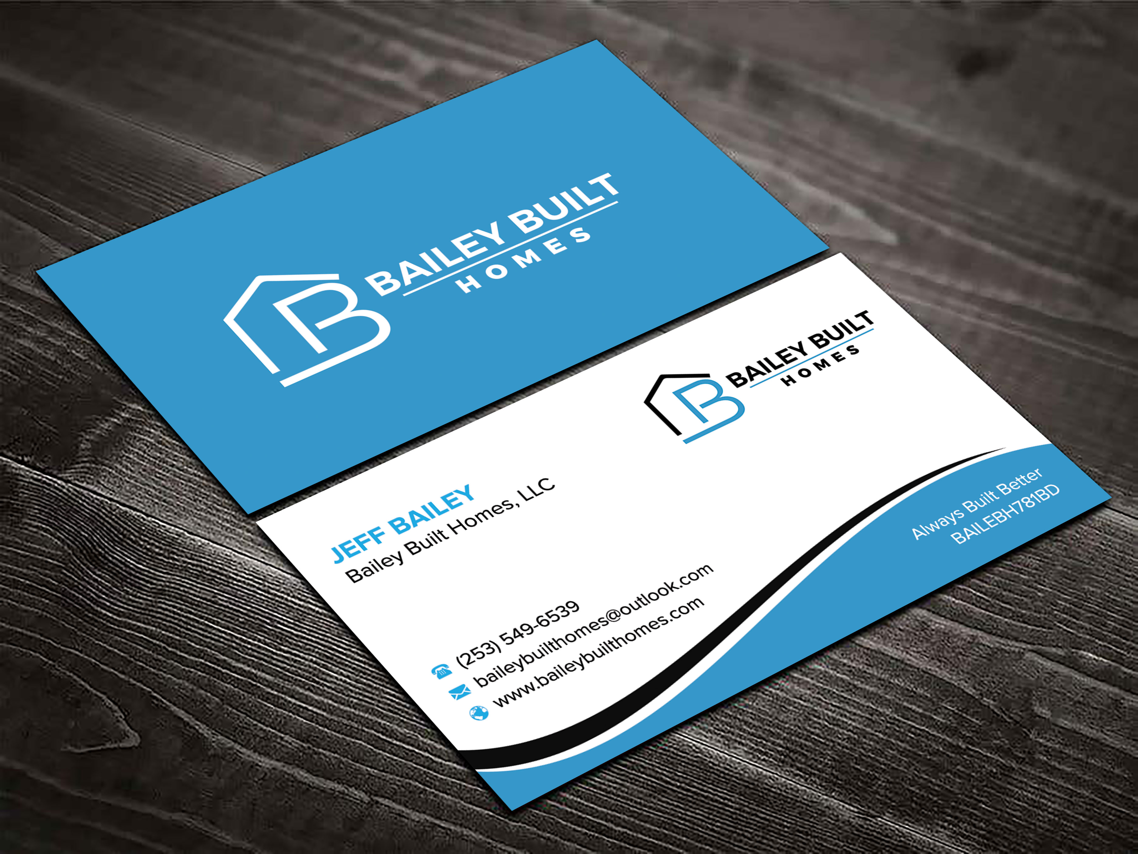 Business Card Design by sadikul islam for BAILEY BUILT HOMES | Design #31315148