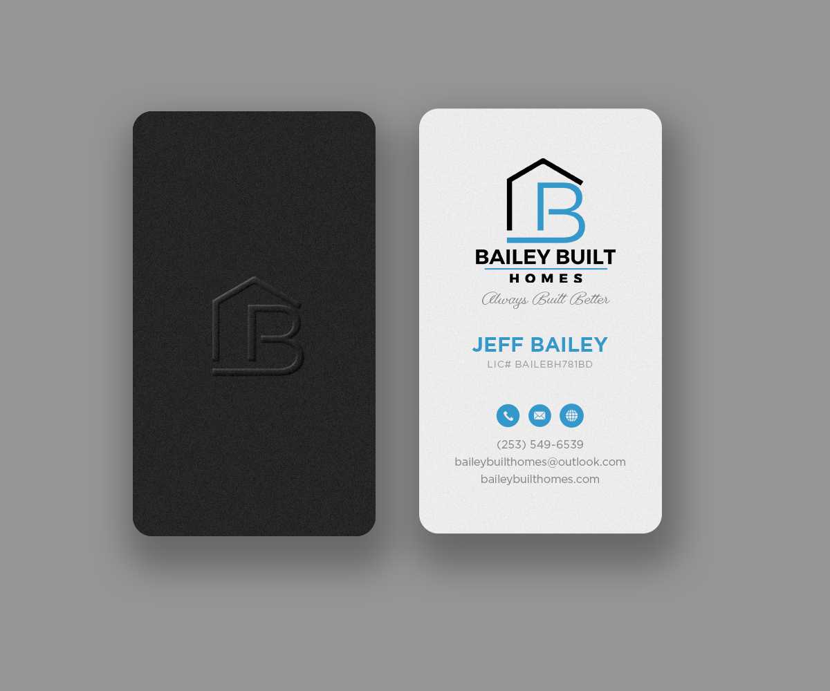 Business Card Design by Andrés Sebastián for BAILEY BUILT HOMES | Design #31315195