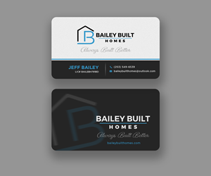 Business Card Design by Andrés Sebastián for BAILEY BUILT HOMES | Design: #31316905