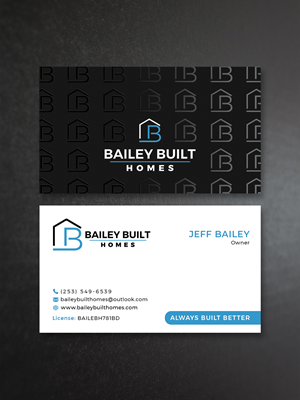 Business Card Design by Creative Moon Design for BAILEY BUILT HOMES | Design: #31318304