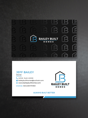 Business Card Design by Creative Moon Design for BAILEY BUILT HOMES | Design: #31318307