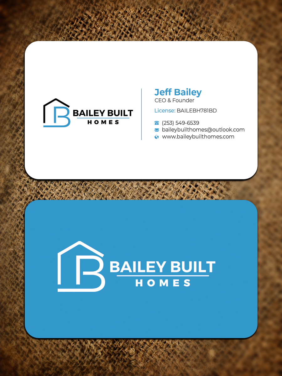 Business Card Design by Graphixpointt for BAILEY BUILT HOMES | Design #31312406