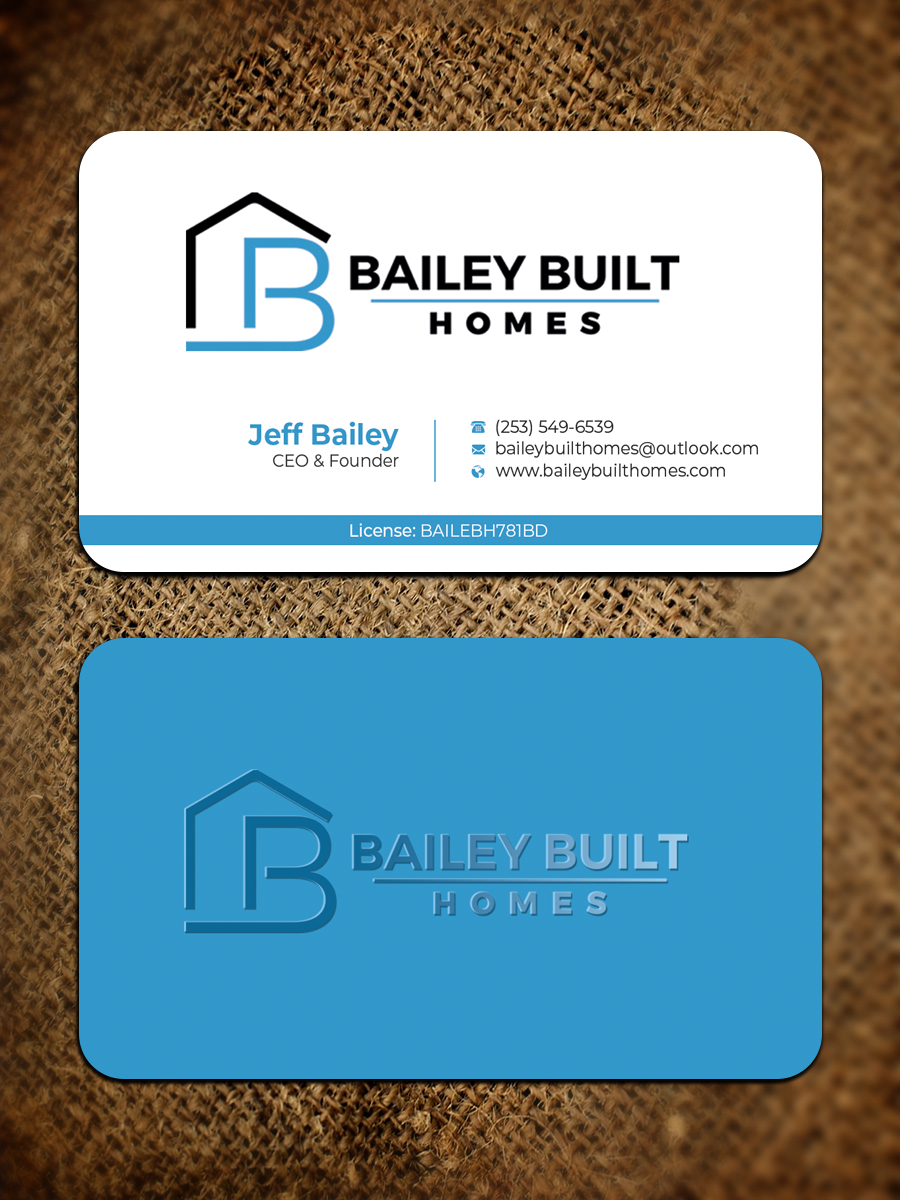 Business Card Design by Graphixpointt for BAILEY BUILT HOMES | Design #31312543