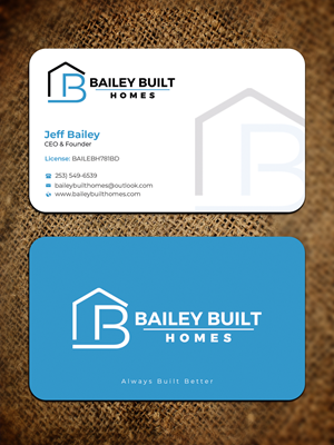 Business Card Design by Graphixpointt for BAILEY BUILT HOMES | Design: #31312544
