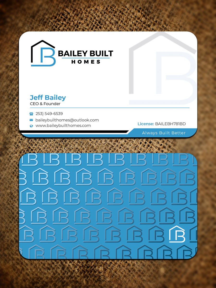 Business Card Design by Graphixpointt for BAILEY BUILT HOMES | Design #31312545