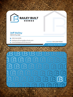 Business Card Design by Graphixpointt for BAILEY BUILT HOMES | Design: #31312545